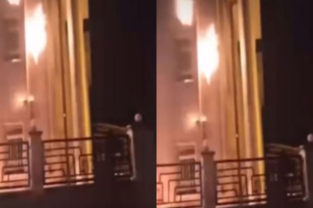 İranda Ədliyyə İdarəsinin binasına od vuruldu - VİDEO
