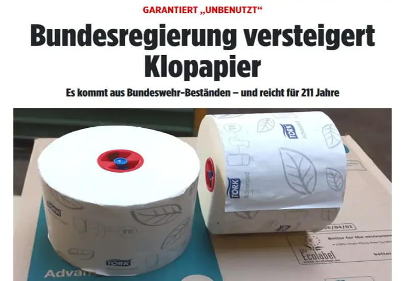 Bundesver 3,3 ton tualet kağızı satışa çıxartdı